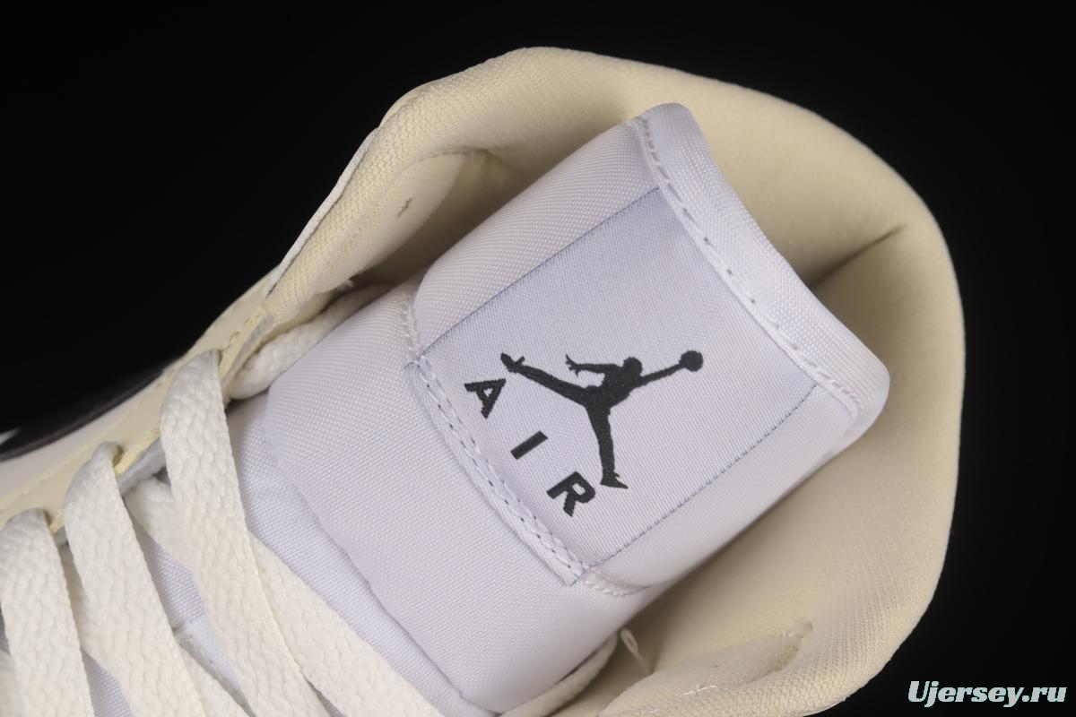 Air Jordan 1 Mid milk white coconut milk Zhongbang basketball shoes BQ6472-121