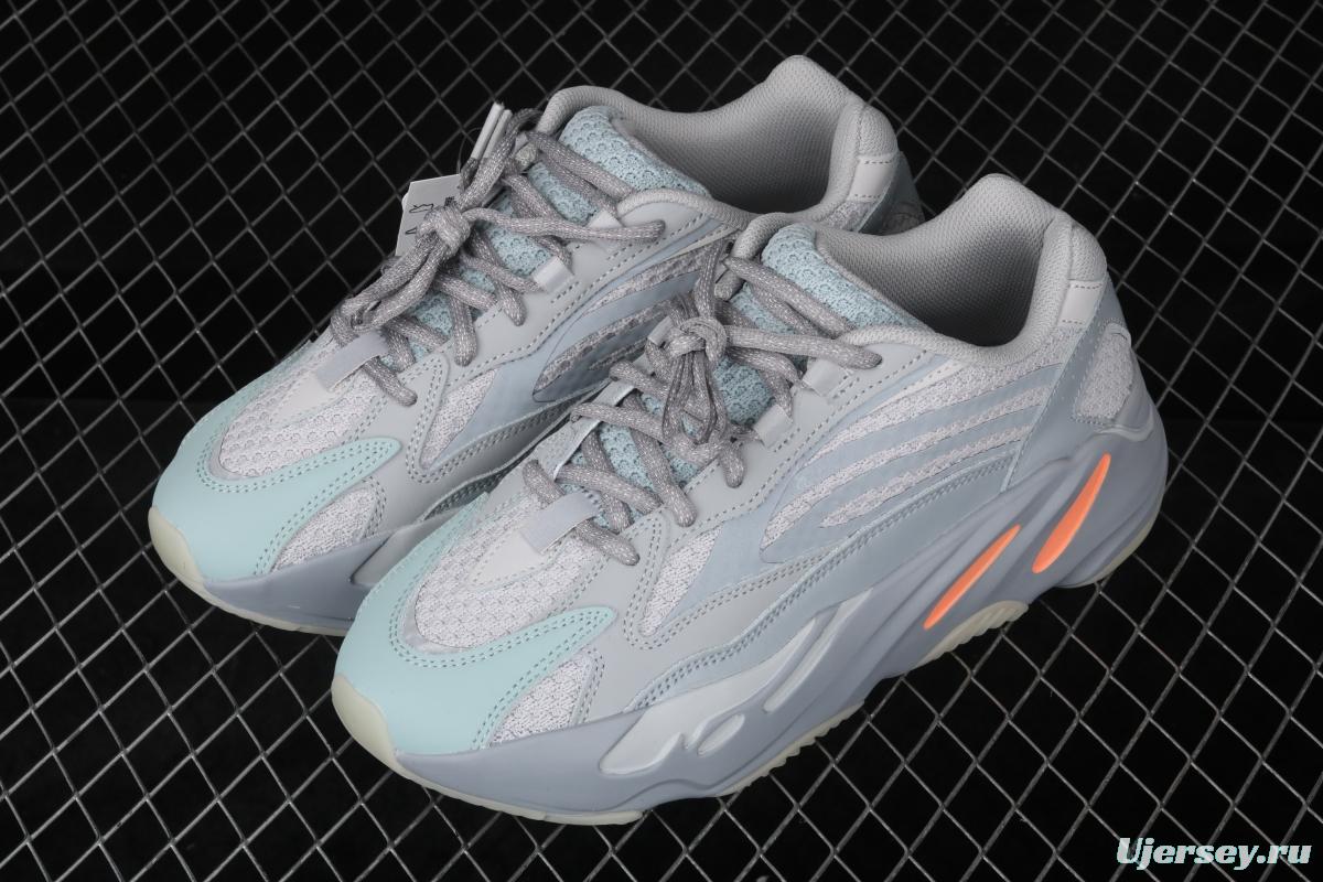 Adidas Yeezy Boost 700V2 Inertia FW2549 Kanye coconut 700V2 grayish blue running shoes 3M reflective BASF popcorn outsole