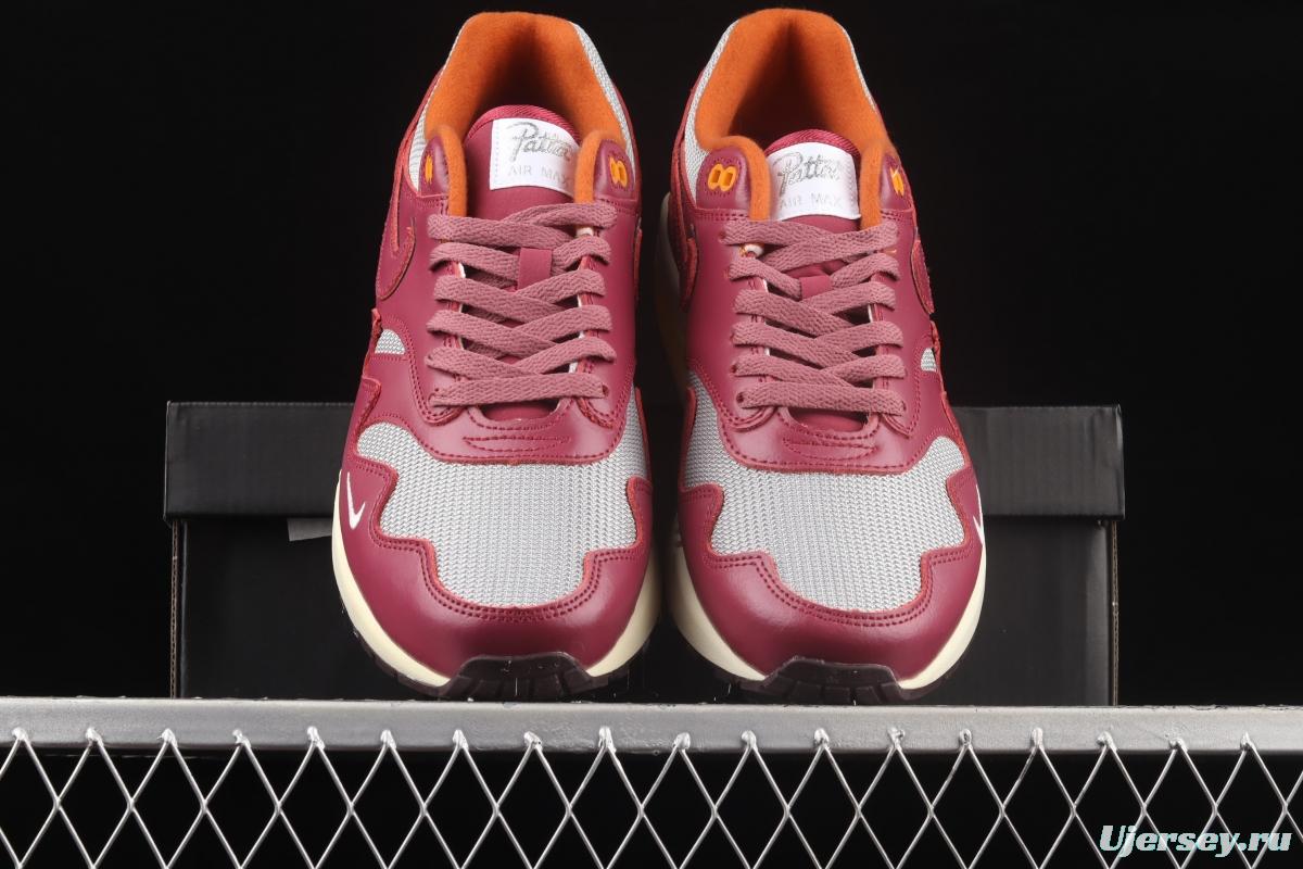 Patta x Nike Air Max 1 joint style half-palm air cushion retro running shoes DO9549-001