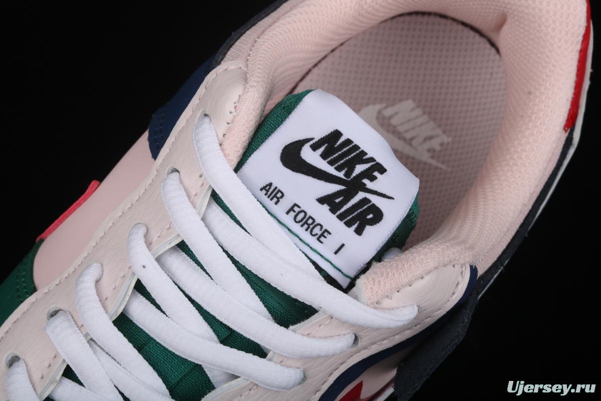 NIKE Air Force 1 ShAdidasow blue, pink and green light weight heightened low-top white board shoes CI0919-400