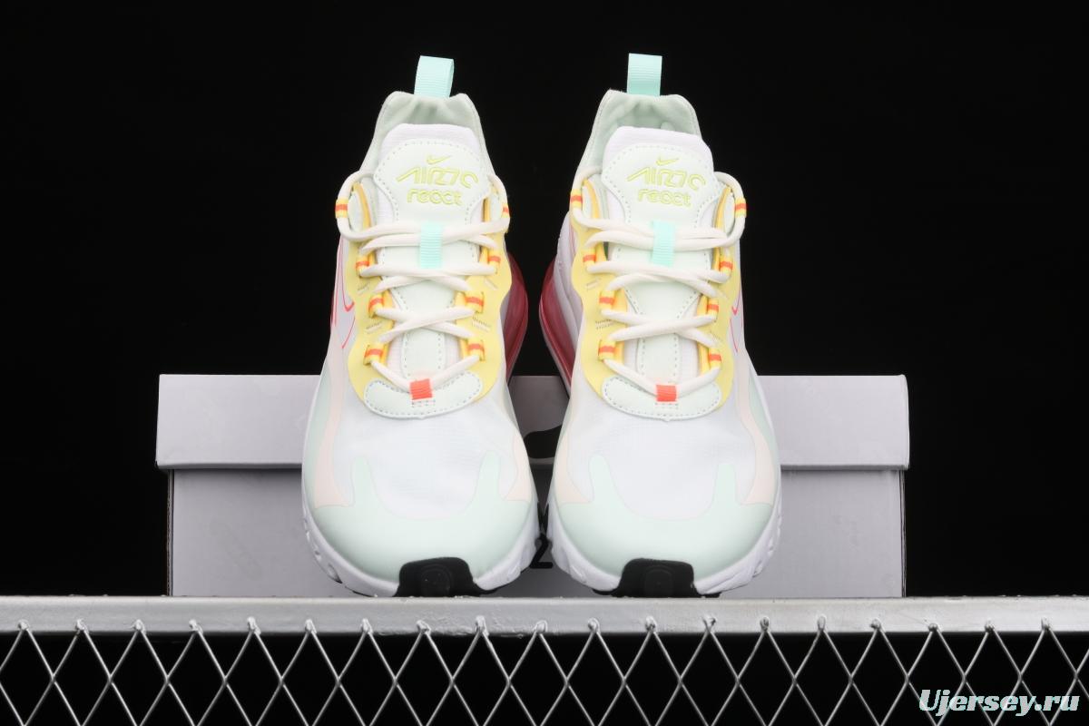 NIKE Air Max 270React new high frequency mesh hollowed-out half-palm air cushion running shoes CV8818-102