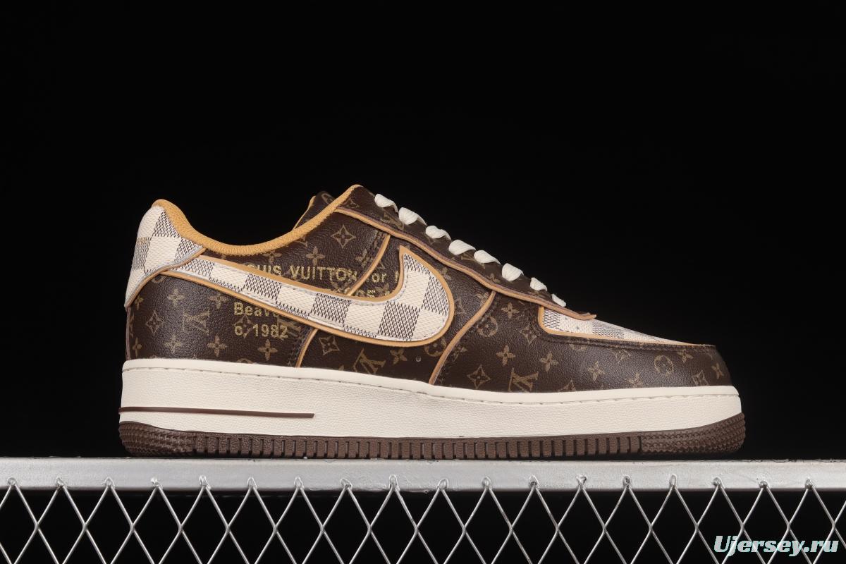 LV x NIKE Air Force 1'07 Low co-branded custom low-top casual sneakers