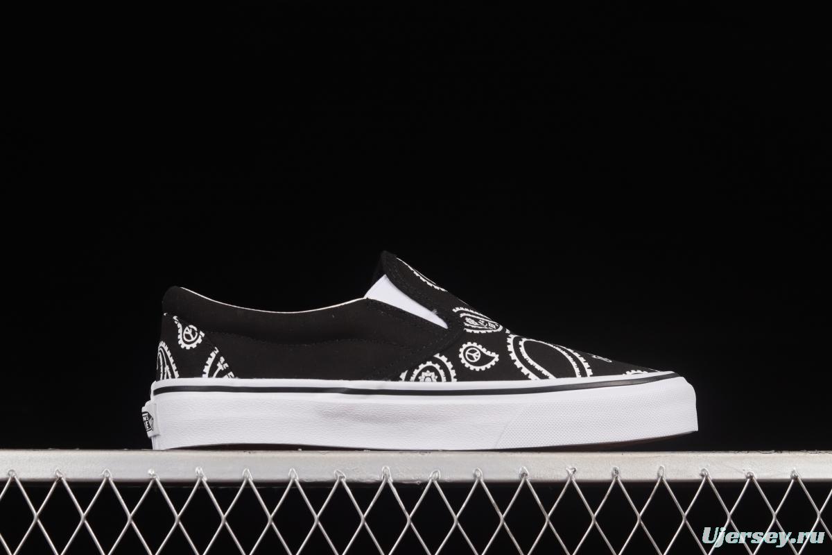 Vans Slip-On 50th Anniversary Cashew Flower Loafers Shoes Lazy Korean Canvas Shoes VN0A5JMAB0E