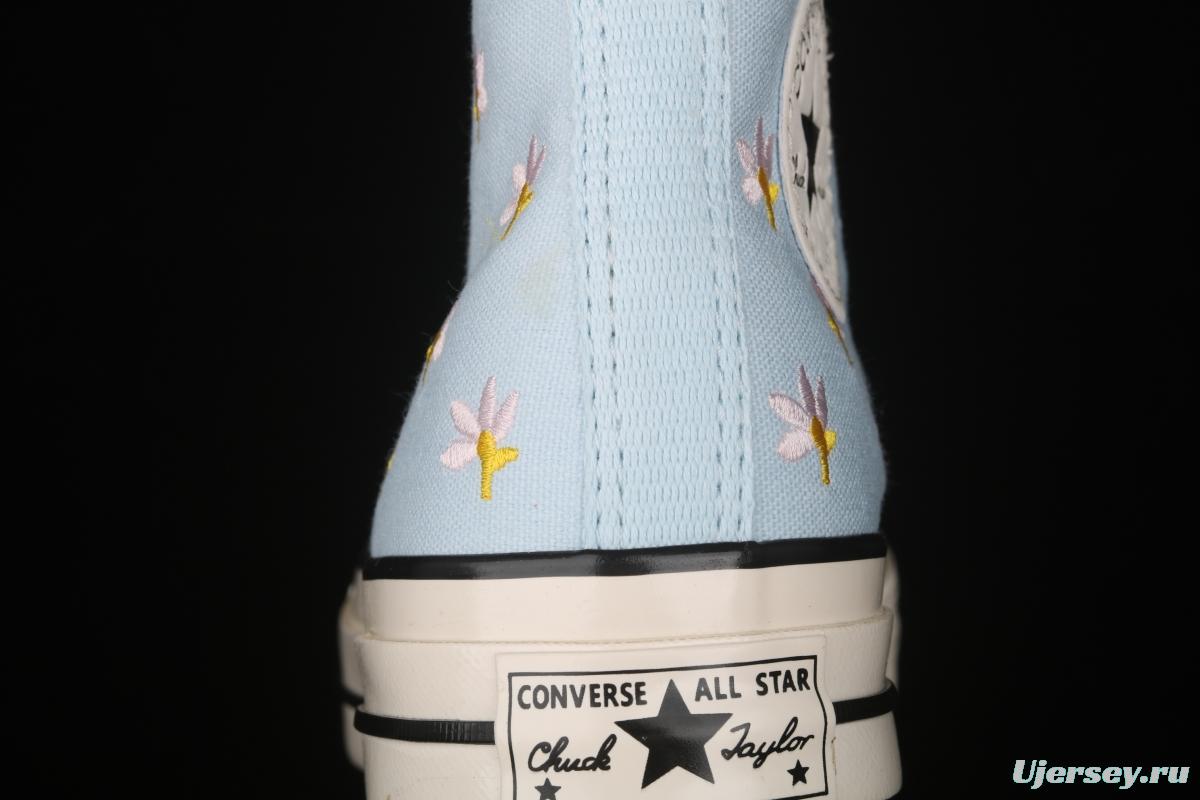Converse 1970 Korean version milk blue floret high top leisure board shoes 570917C