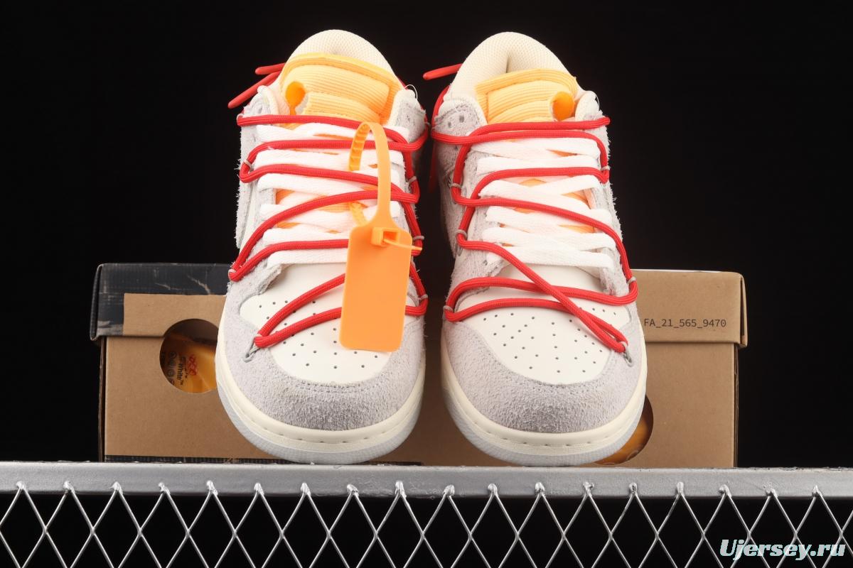 OFF-White x NIKE DUNK Low OW suede SB buckle rebound fashion casual board shoes DJ0950-103