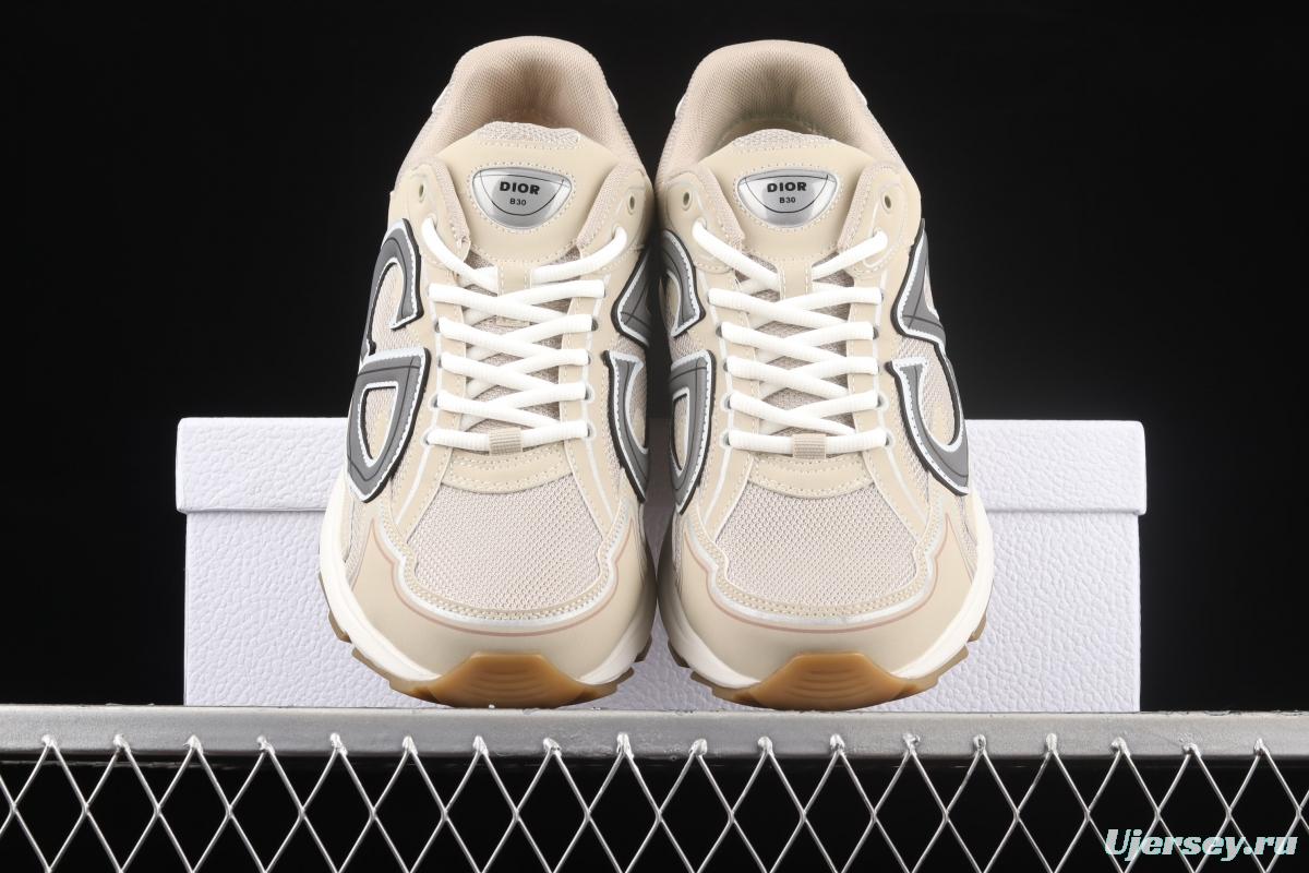 Dior B30 Microfiber Mesh B30 CD series sports shoes LY66140 Beige