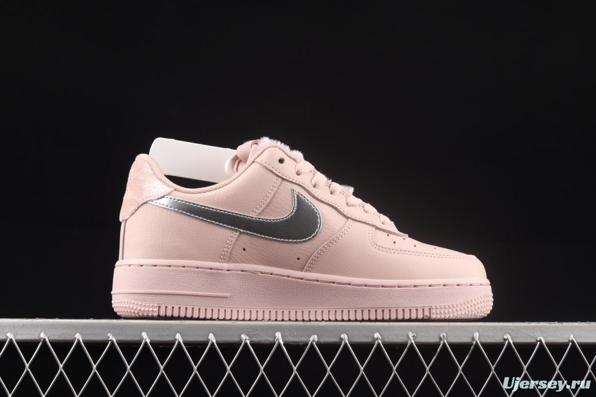 NIKE Air Force 1y07 silver pink low-top women's sports board shoes DO6724-601