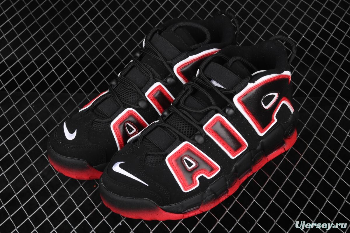 NIKE Air More Uptempo 96 QS Laser Crimson Pippen initial series classic high street leisure sports culture basketball shoes black lava gradual red and white CJ6129-001