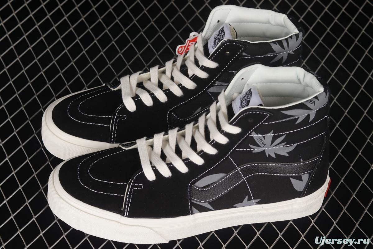 Vans Sk8-Hi Anaheim checkerboard maple leaf print high-top casual shoes VN000D5IB8C