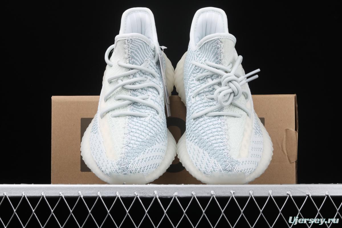 Adidas Yeezy 350 Boost V2 FW3043 Darth Coconut 350 second generation hollowed-out silk ice blue color matching