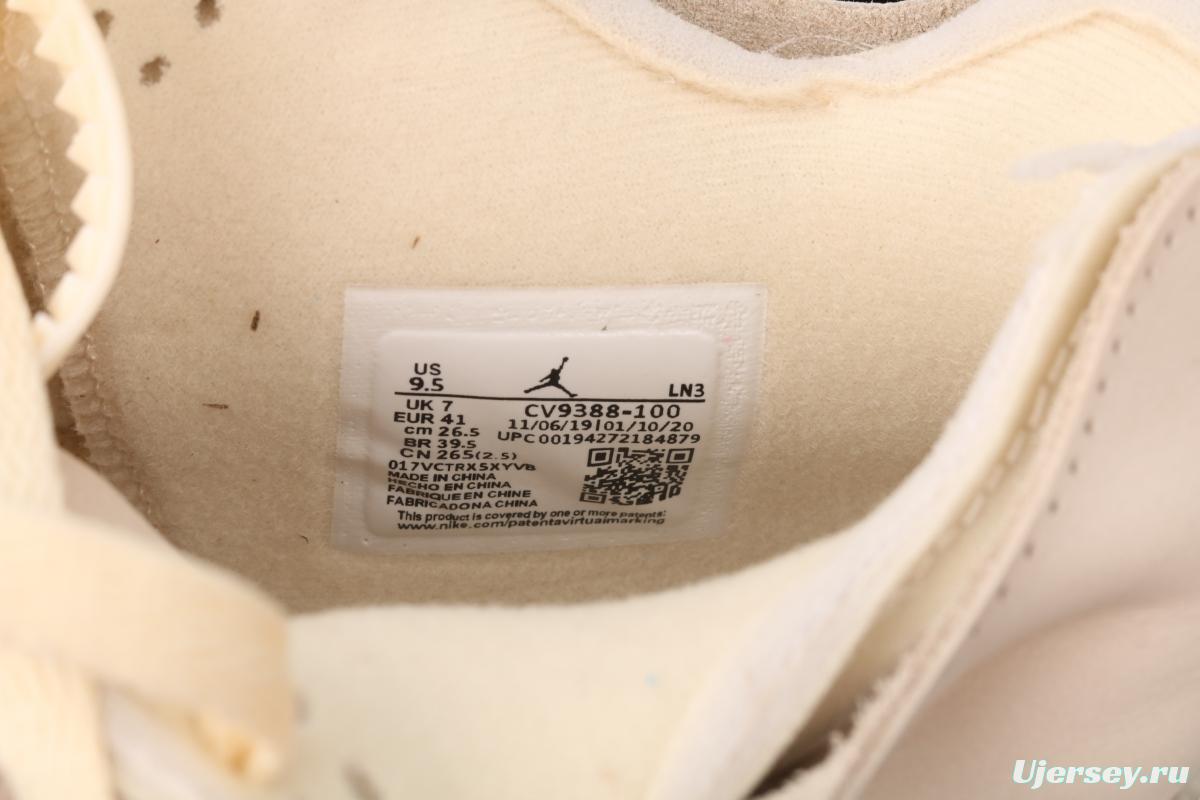 OFF-White x Air Jordan 4 Retro Cream/Sail help retro leisure sports culture basketball shoes CV9388-100