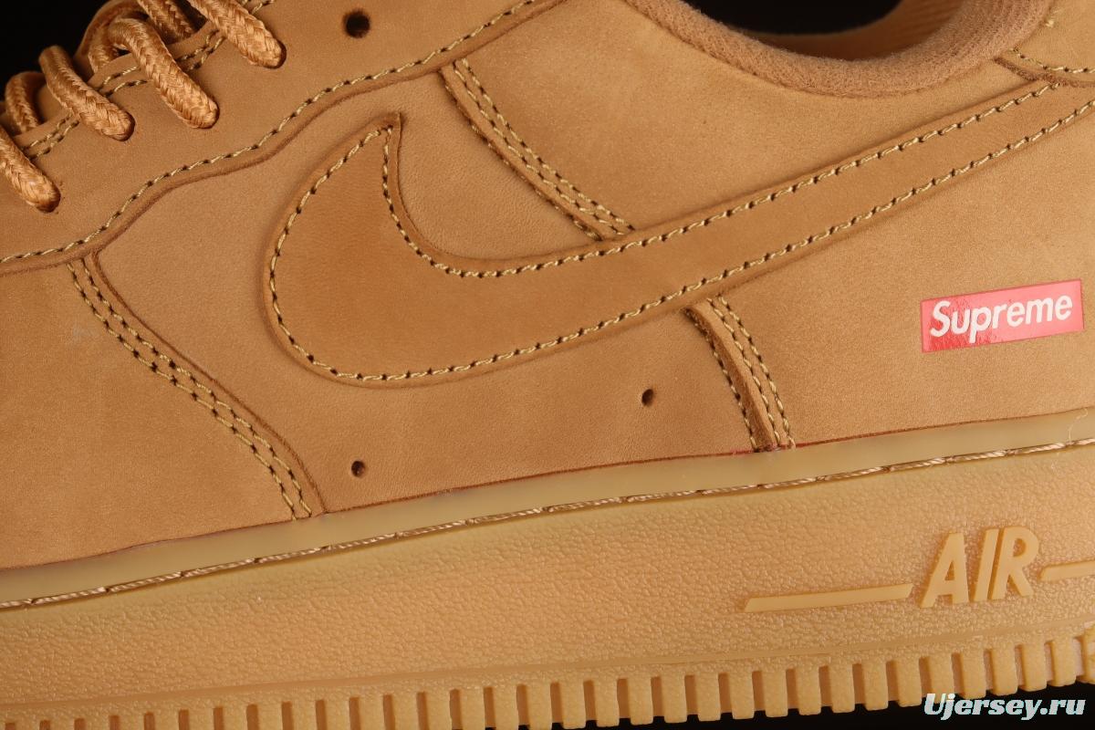 Supreme x NIKE Air Force 1 Low AF1 Collaboration Wheat Suede Low-Top Casual Sneakers DN1555-200