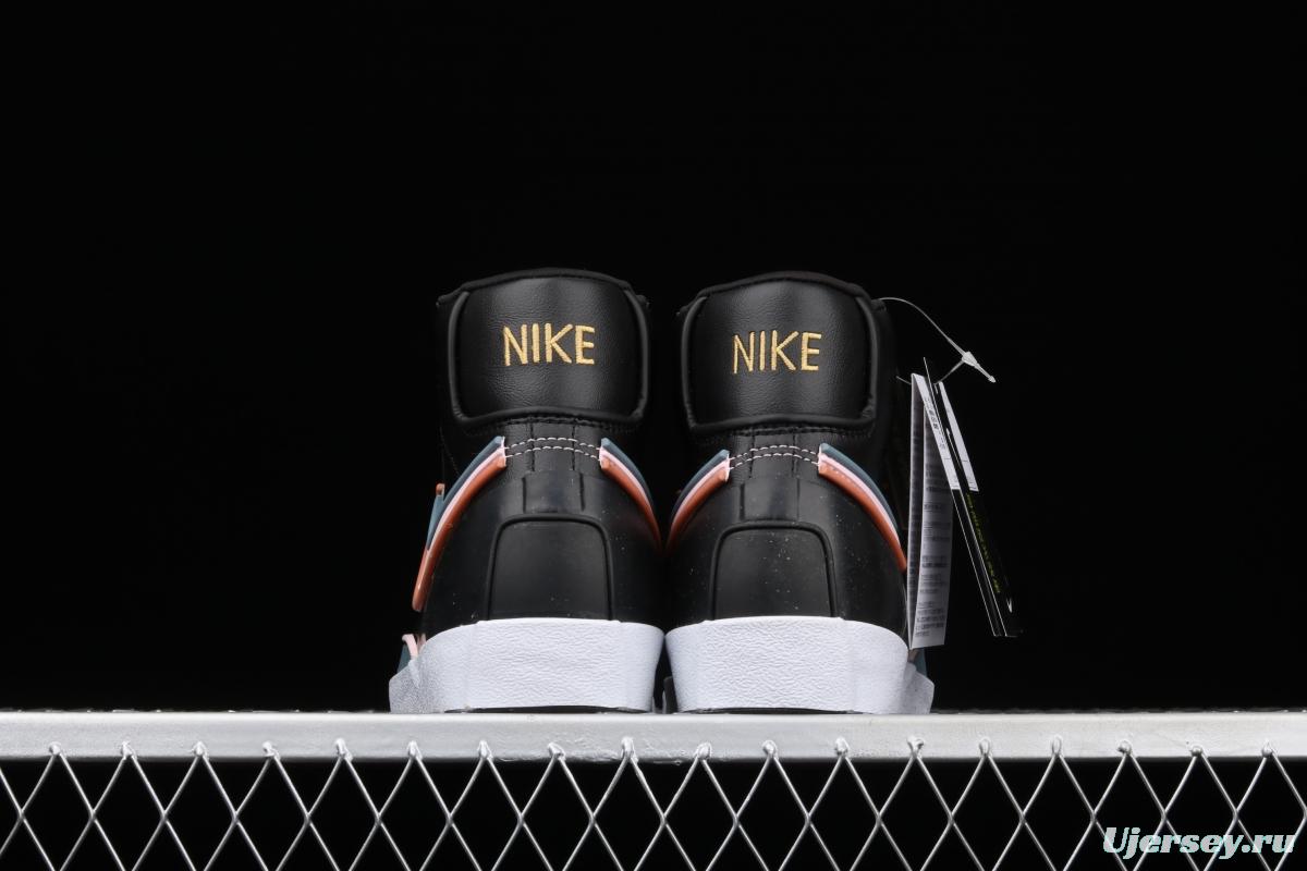 NIKE Blazer Mid'77 Infinite white, orange and blue stitched high-top casual board shoes DC1746-001