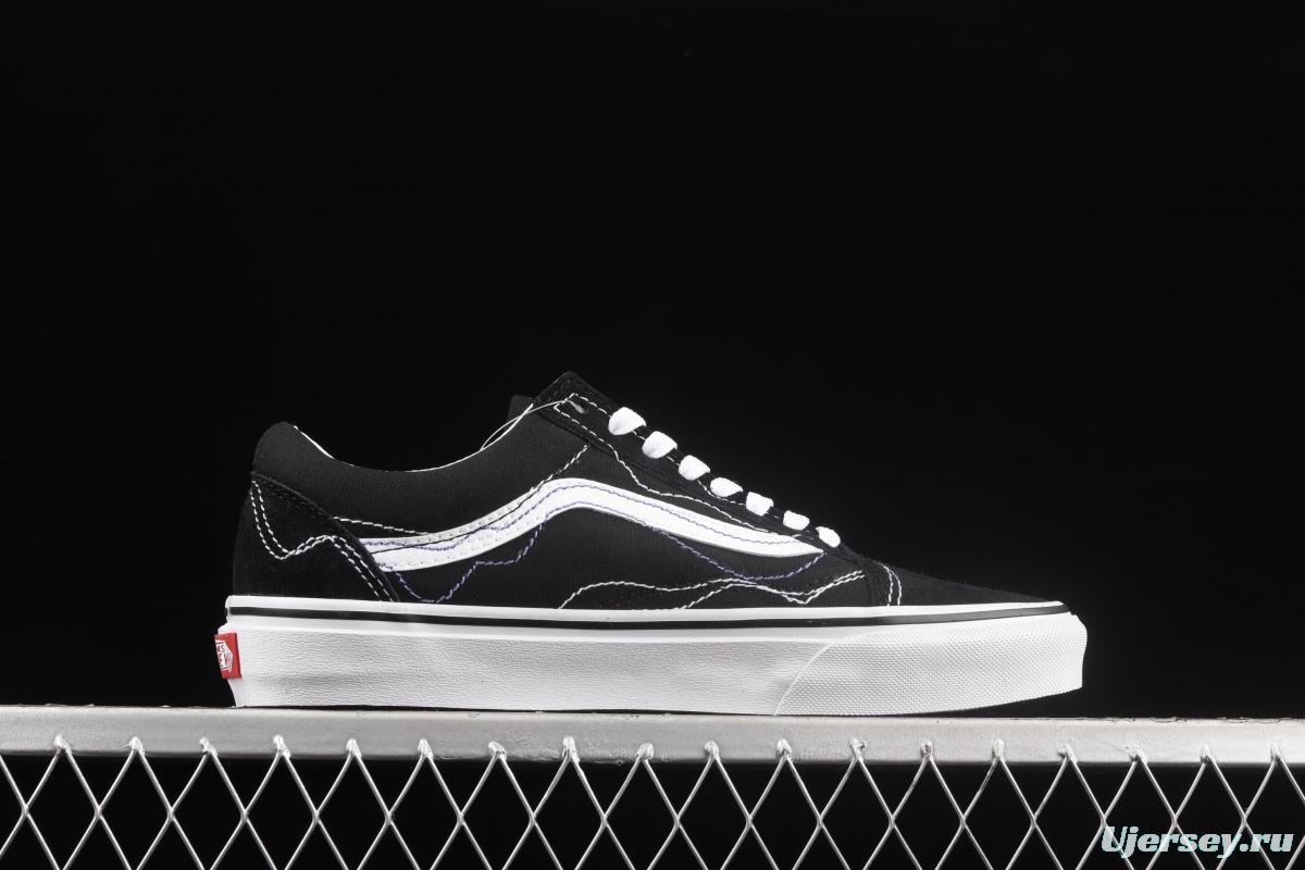 Vans Og Era Lx joint line design black classic low-top casual board shoes VN0A4P3XOSU