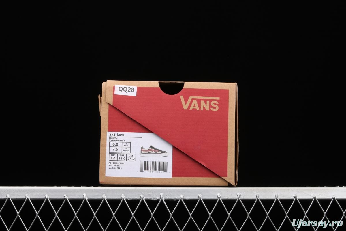 Vans side striped bat pattern low-top sports board shoes VN0A4UWI2U4