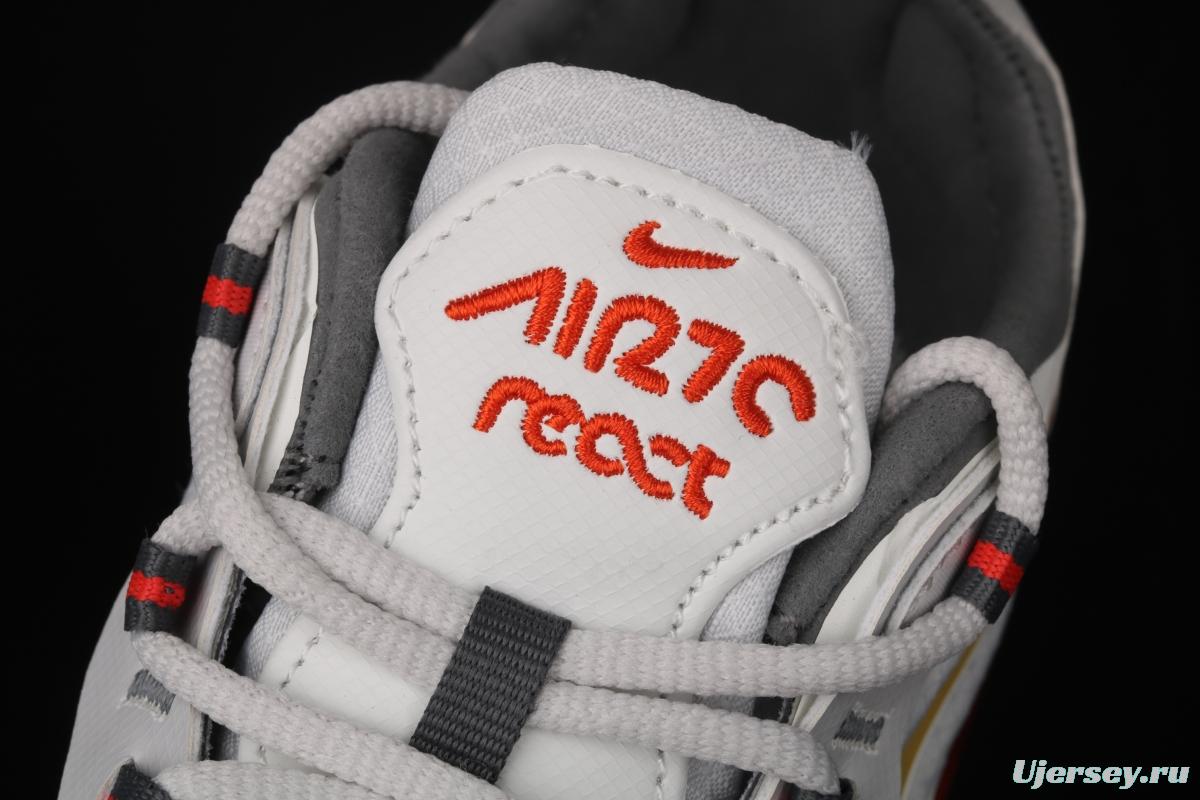 NIKE Air Max 270React new high-frequency mesh function half-palm air cushion cushioning running cloth shoes CD6615-100