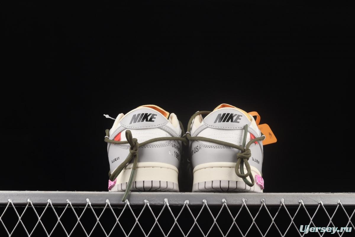 OFF-White x NIKE DUNK Low OW gray SB buckle rebound fashion casual board shoes DM1602-124