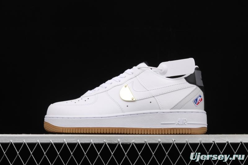 NIKE Air Force 1 Low NBA Pack Black and White Raw Rubber low Band Leisure Sports Board shoes CT2298-100