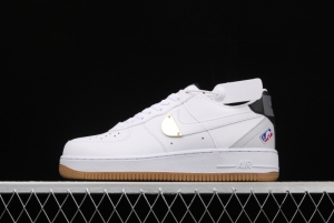 NIKE Air Force 1 Low NBA Pack Black and White Raw Rubber low Band Leisure Sports Board shoes CT2298-100