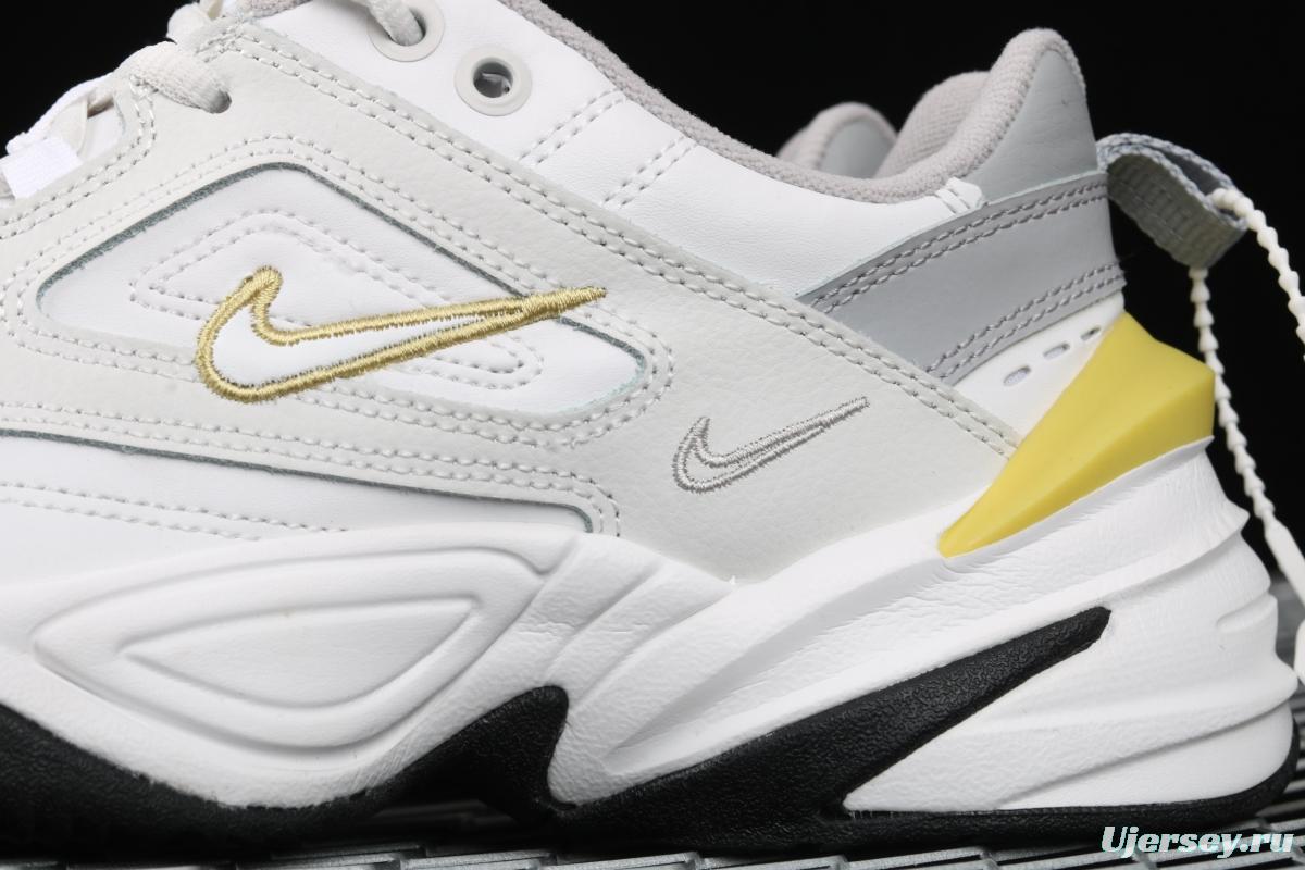 NIKE M2K Tekno white gray gold color retro sports daddy shoes AO3108-009