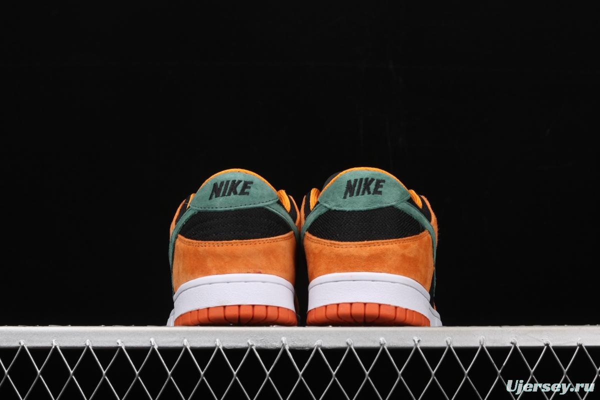 NIKE SB DUNK Low SP Ceramic dunk series carrot yellow and black low-side leisure sports skateboard shoes DA1469-001