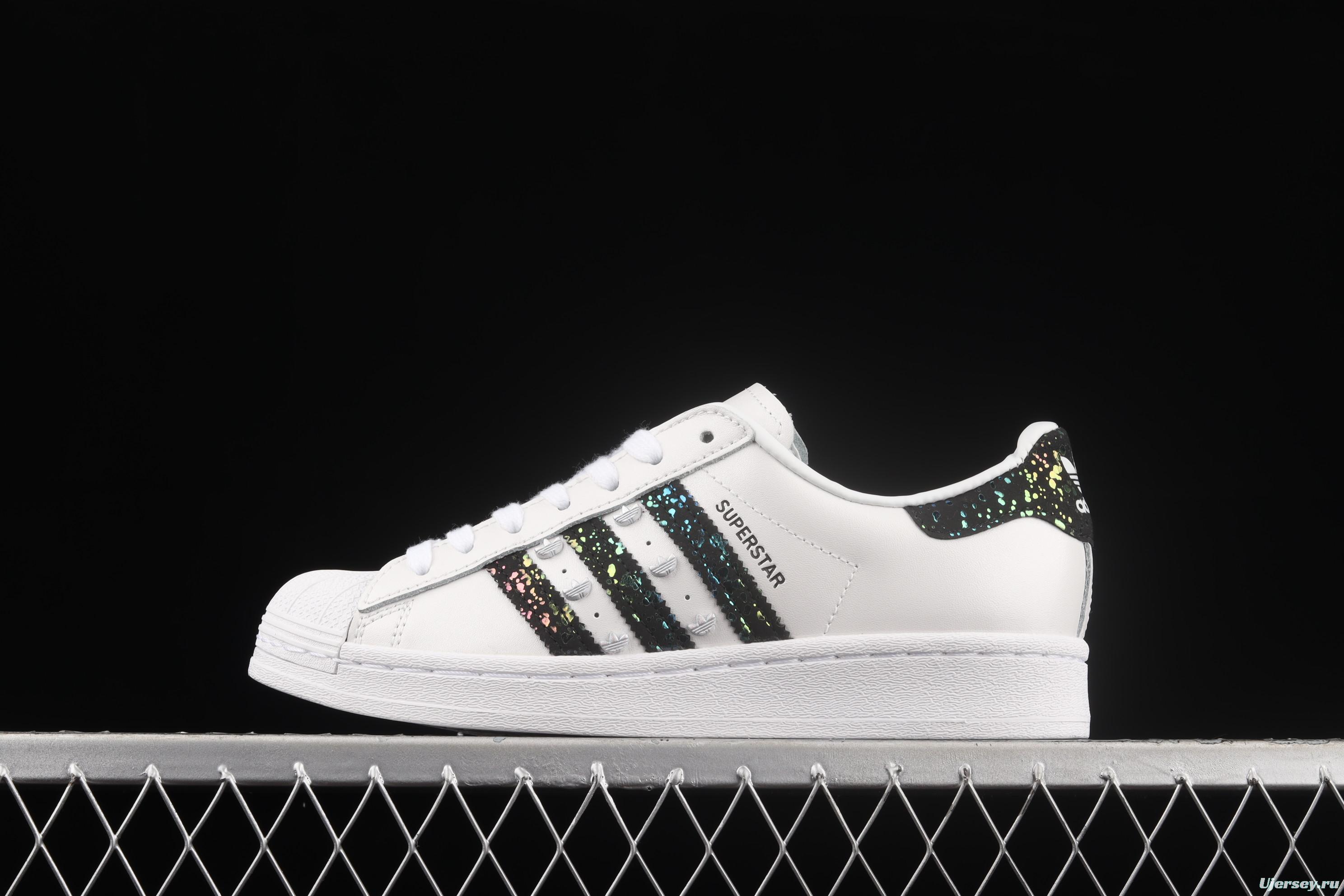 Adidas Originals Superstar H04237 shell head child fun graffiti decoration leisure board shoes