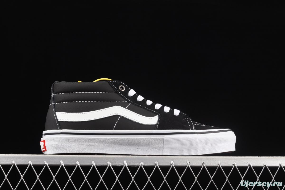 Vans Kate SK8-Mid black and white suede legendary skater superstar Jeff Grosso commemorates professional skateboard shoes VN0A5FCG625