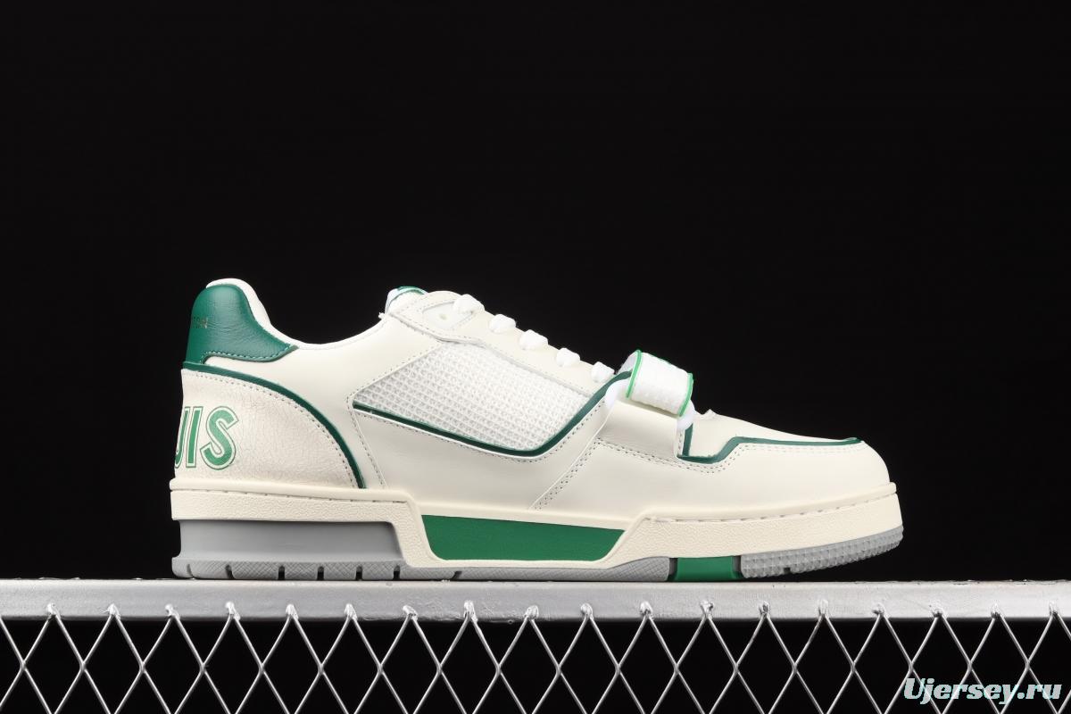 Authentic LV 2021ss early spring fashion catwalk sneakers 410N White Green