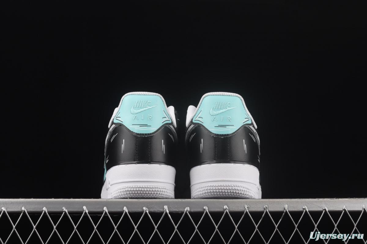 NIKE Air Force 11607 Low two-dimensional theme black diamond color matching low-top casual board shoes CW2288-215