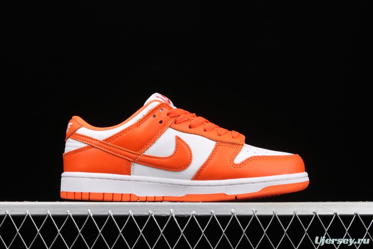 NIKE SB DUNK Low Pro Syracuse White Orange head and low Top Leisure Board shoes CU1726-101