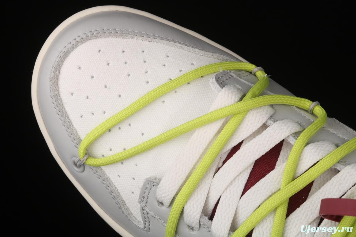 OFF-White x NIKE DUNK Low 04 of 50 OW white gray leisure sports skateboard shoes DM1602-106