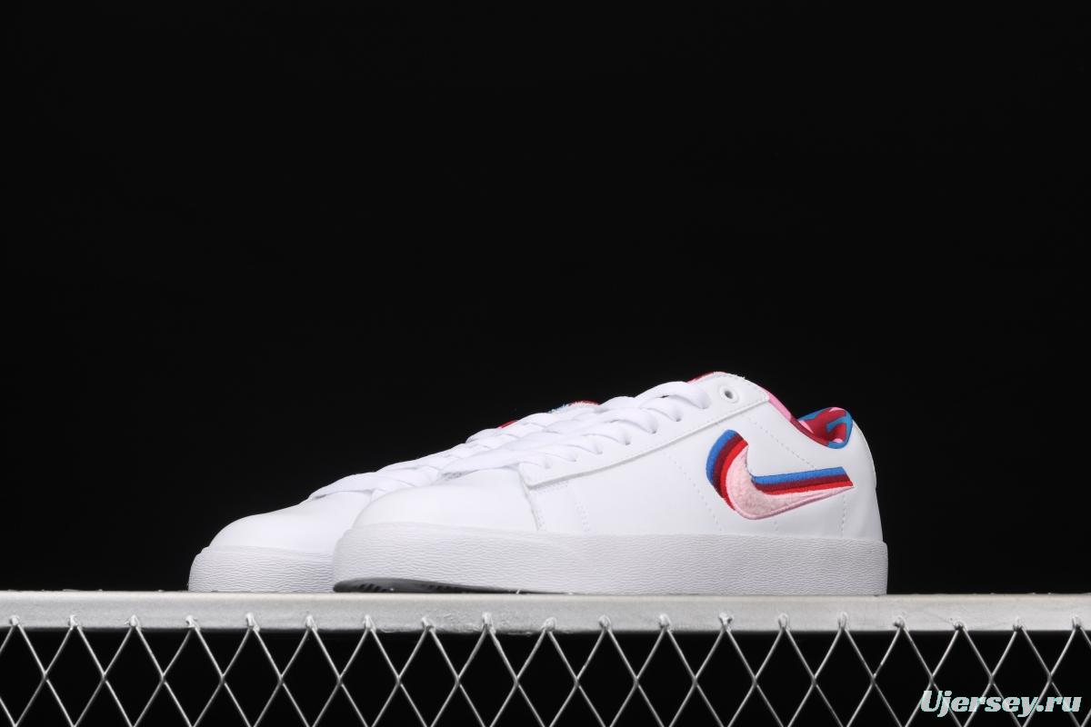 NIKE SB Blazer Low x Parra joint model 3D naked eye tricolor color hook leisure board shoes CN4507-100