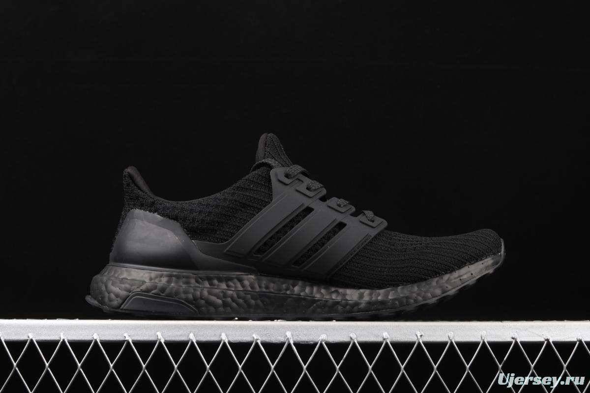 Adidas Ultra Boost 4.0FV7280 fourth generation knitted stripe all black new color matching