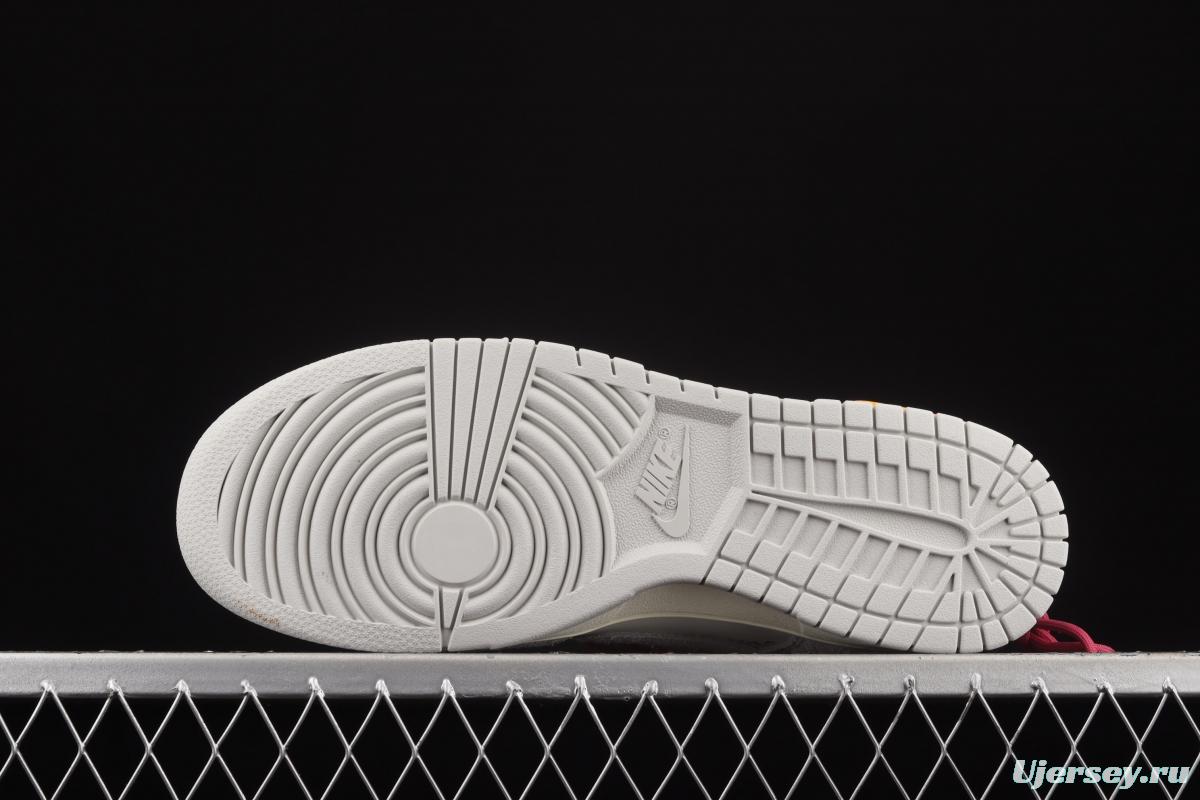 OFF-White x NIKE DUNK Low 12 of 50 OW suede SB buckle rebound fashion casual board shoes DJ0950-114