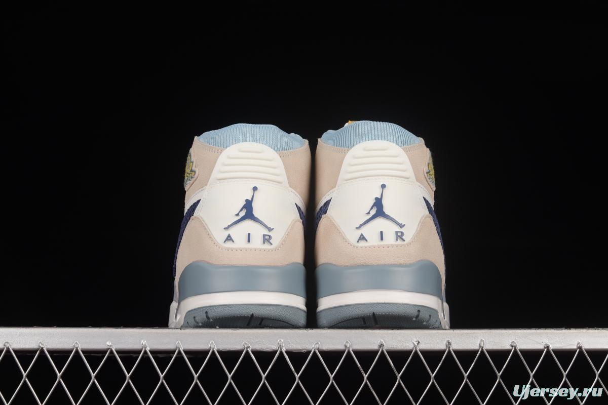 Air Jordan Legacy 312 First Layer Quality Beige Blue Color Matching Velcro Three-in-One Sneakers DQ5347-141