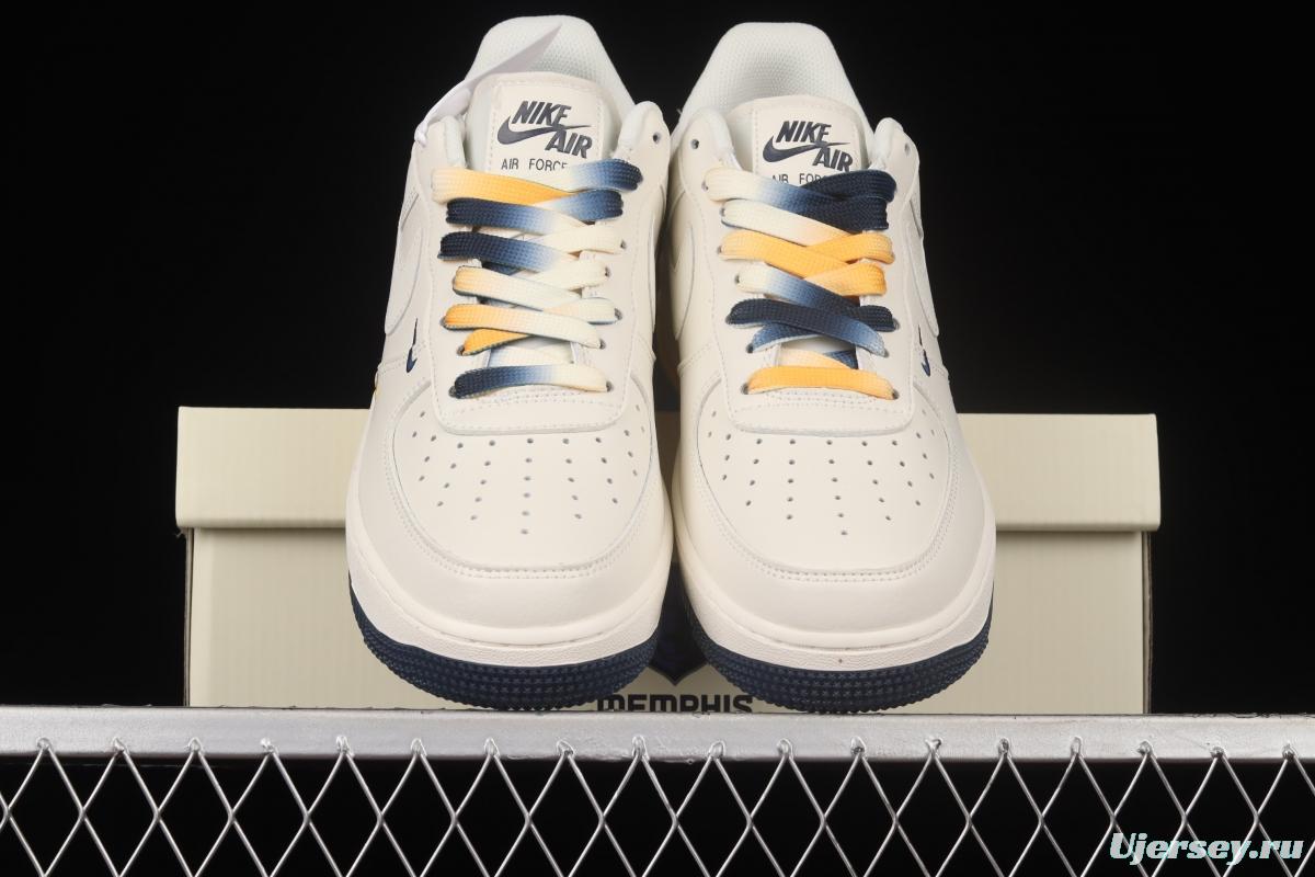 NIKE Air Force 11407 Low Su19 beige blue yellow Memphis Grizzlies city limited low-top casual board shoes TN2569-307