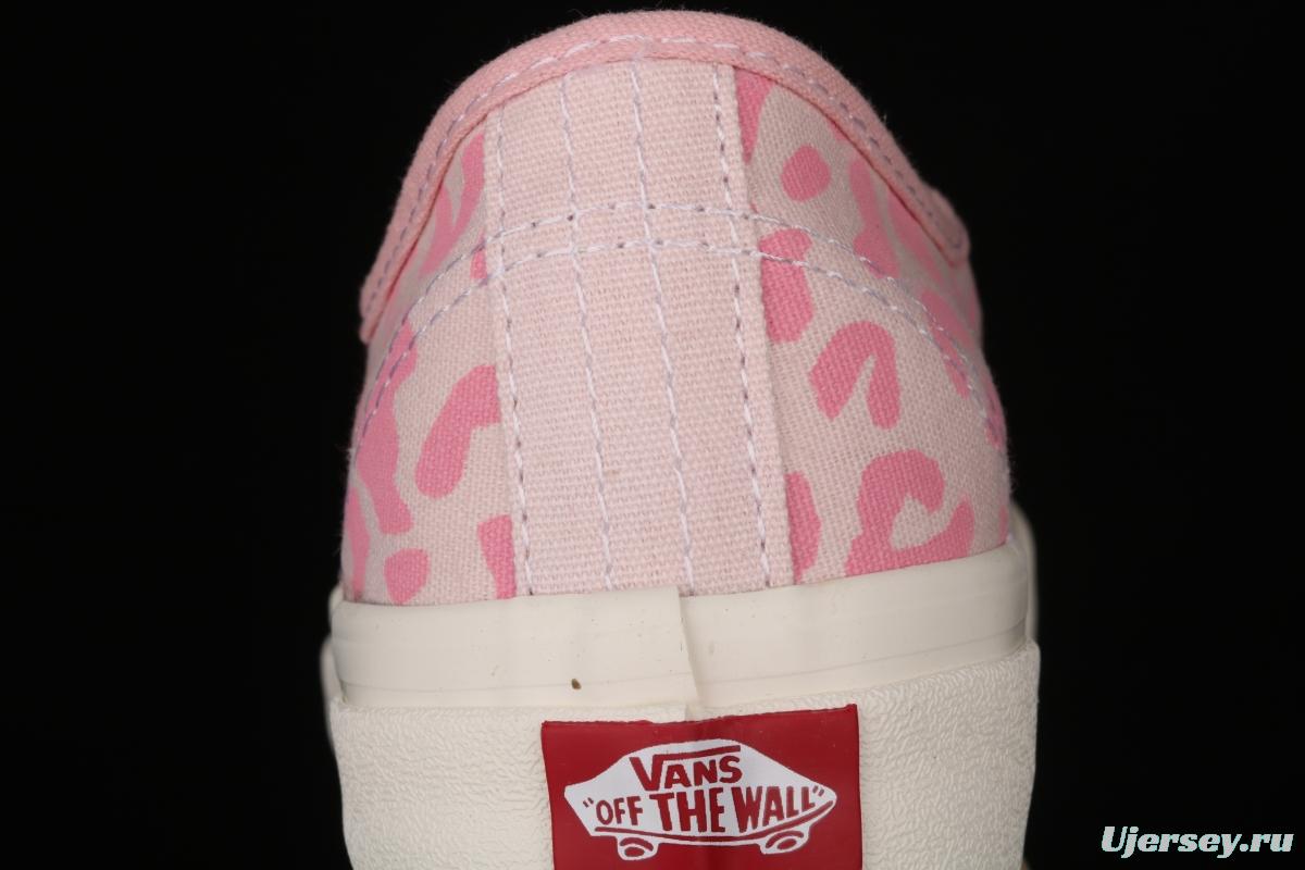 Vans Vault OG Authentic LX pink leopard print high-end regional vulcanized canvas low-top casual board shoes VN0A38GRR89