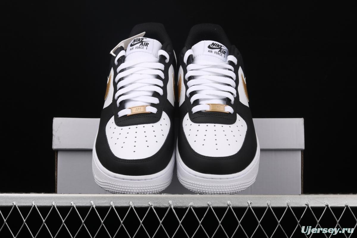 NIKE Air Force 1' 07 Lx black gold low upper shoes CZ9189-001