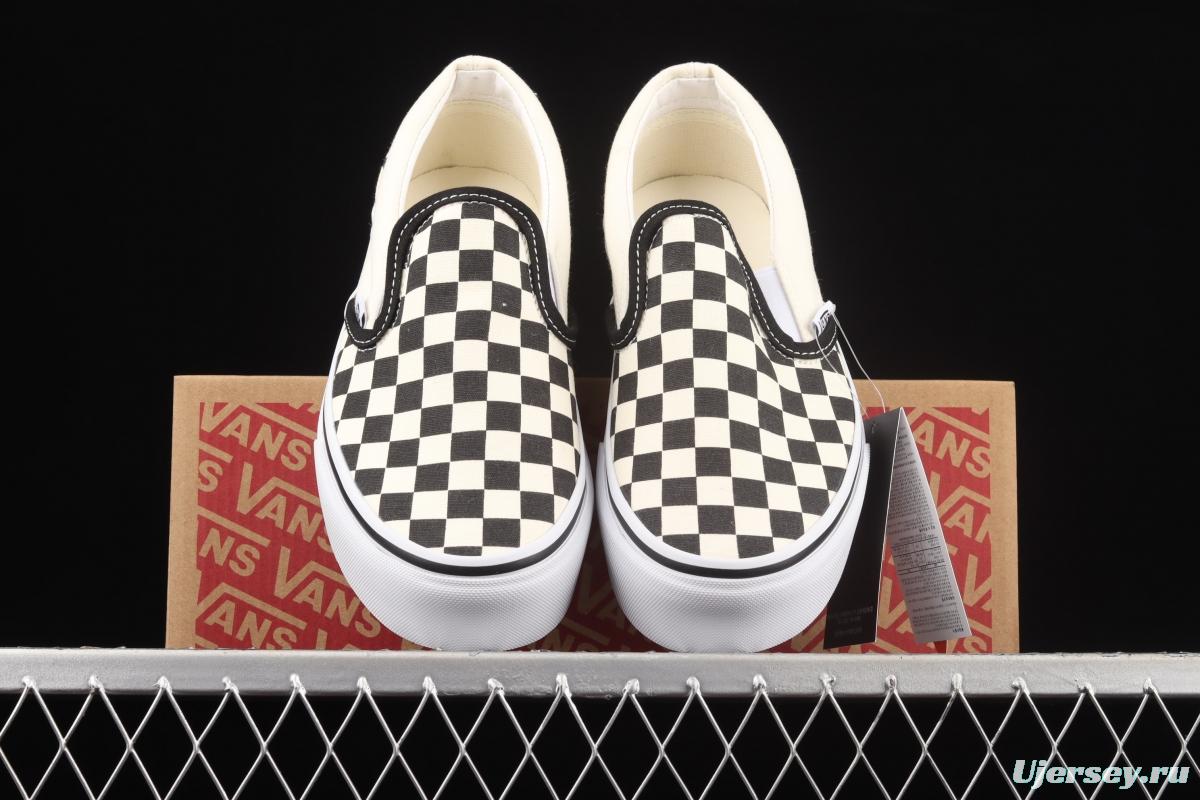 Vans Slip-On Platform classic lazyman black and white checkerboard thick soles shoes VN0A318EBWW