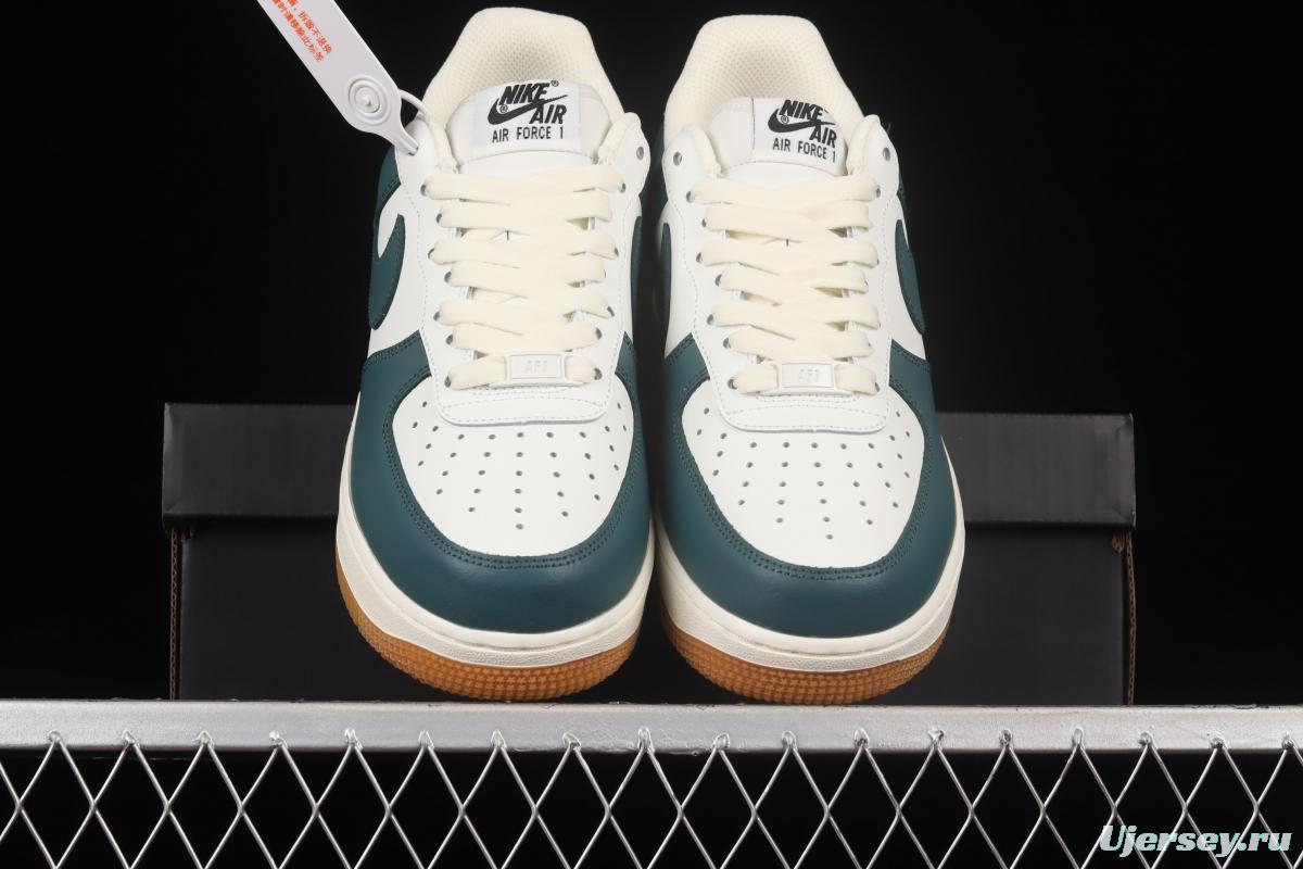 NIKE Air Force 1x07 Low rice white, dark green, low-top casual board shoes AQ2312-306