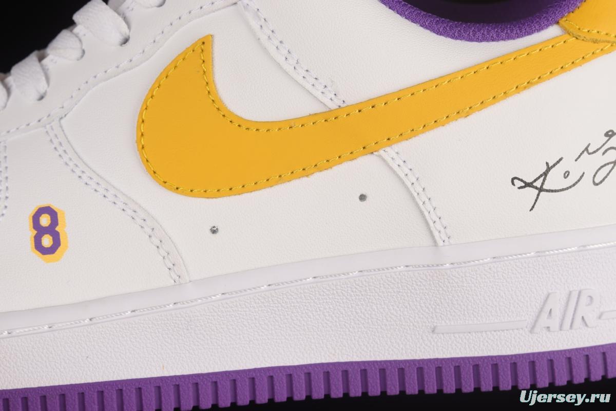 NIKE Air Force 1'07 Low Kobe White Purple Yellow Low Casual Sneakers DC8865-022