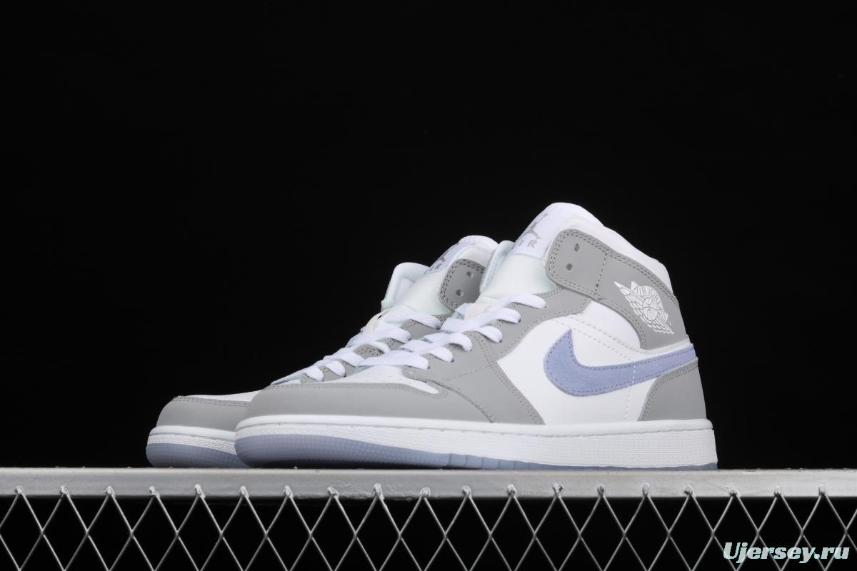 Air Jordan 1 Mid BQ6472-105Bond white, gray and blue