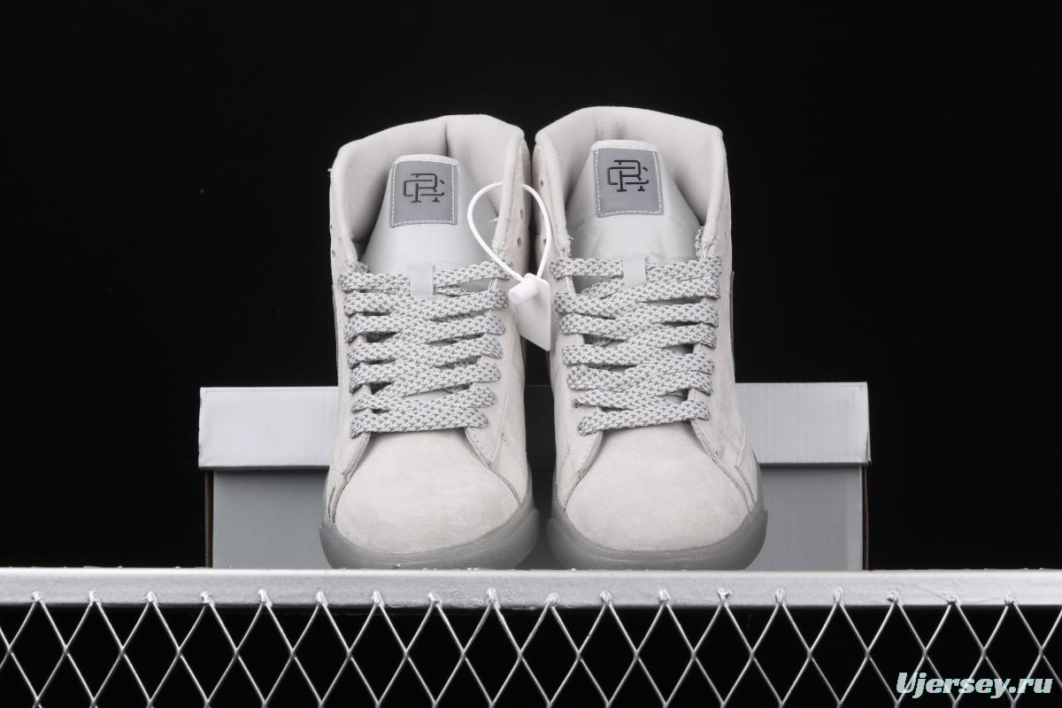 Reigning Champ x NIKE Blazer Mid Retro defending champion joint top suede 3M reflective high-top board shoes 371761-009