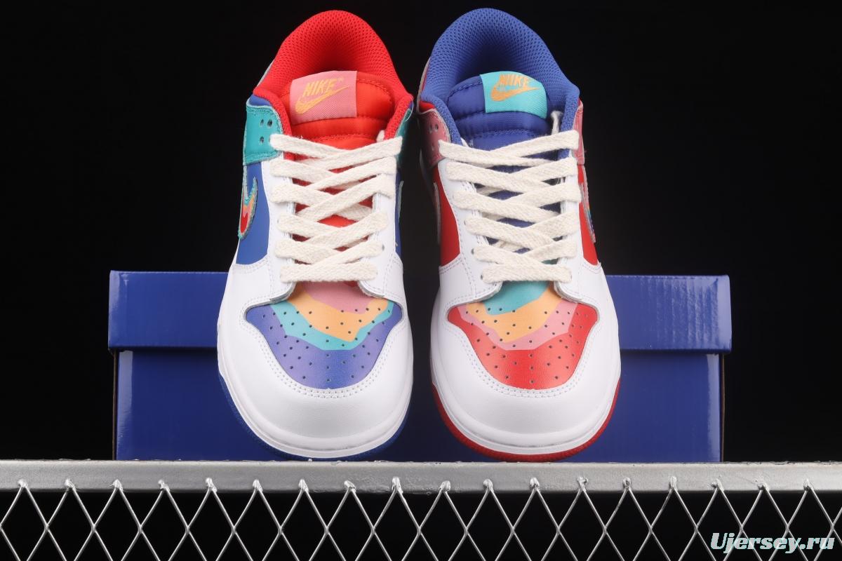 Cactusplantfleamarket x NIKE DUNK Low Rainbow smiley face joint style rainbow mandarin duck joint style low-side sports leisure board shoes LF4587-001