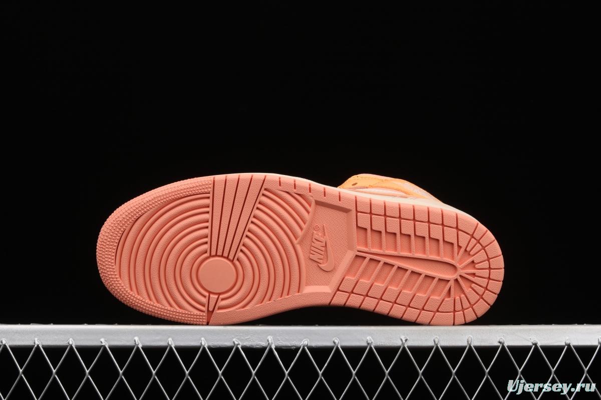 Air Jordan 1 Mid SE Zhongbang Orange Powder splicing Zhongbang Leisure Sports Board shoes DH4270-800