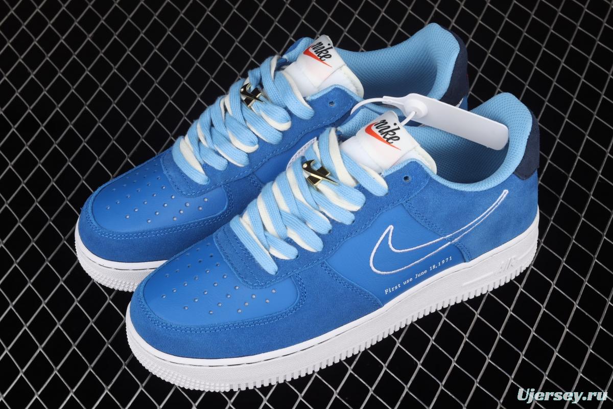 NIKE Air Force 11407 Low sky blue electric embroidery hook low-top casual board shoes DB3597-400