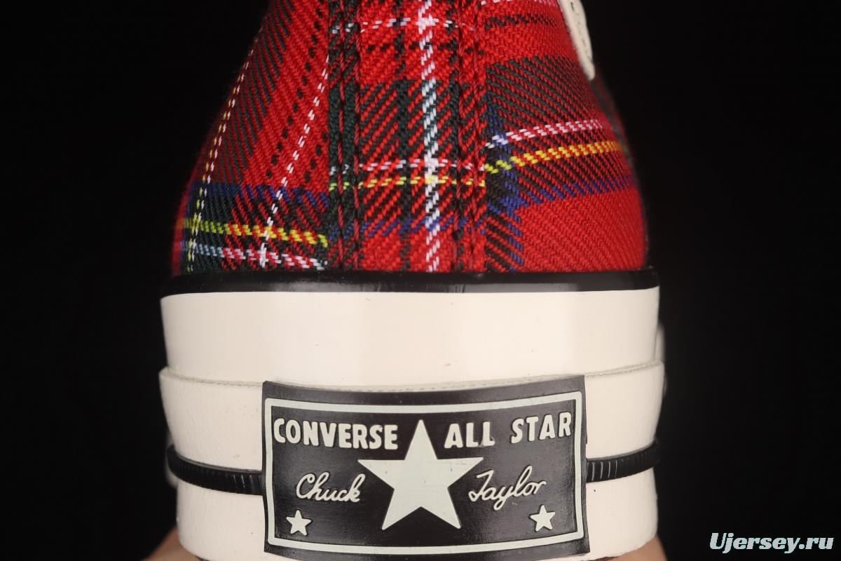 Converse Chuck 1970's Converse Christmas red checkered high-top casual board shoes 169257C