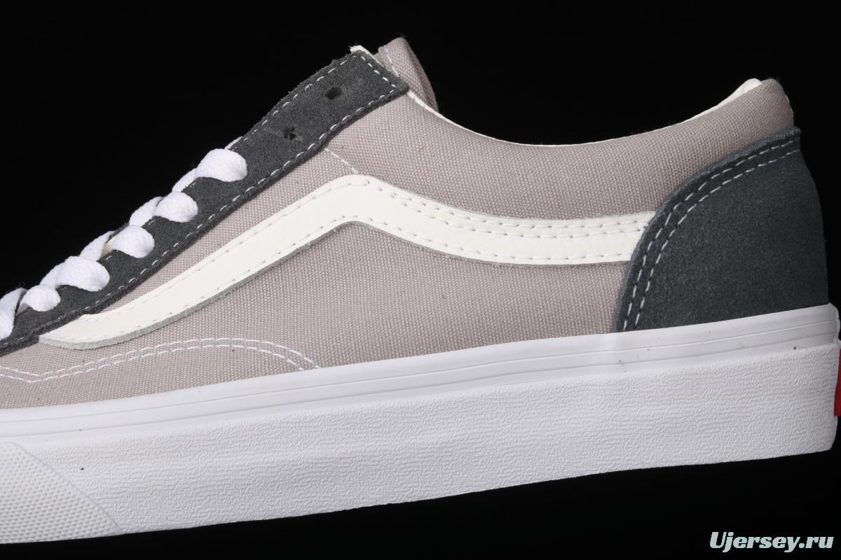 Vans Style 36 PEACEMINUSONE khaki blue and white stripe small head and low edge impact color canvas shoes VN0A4BVEN8K