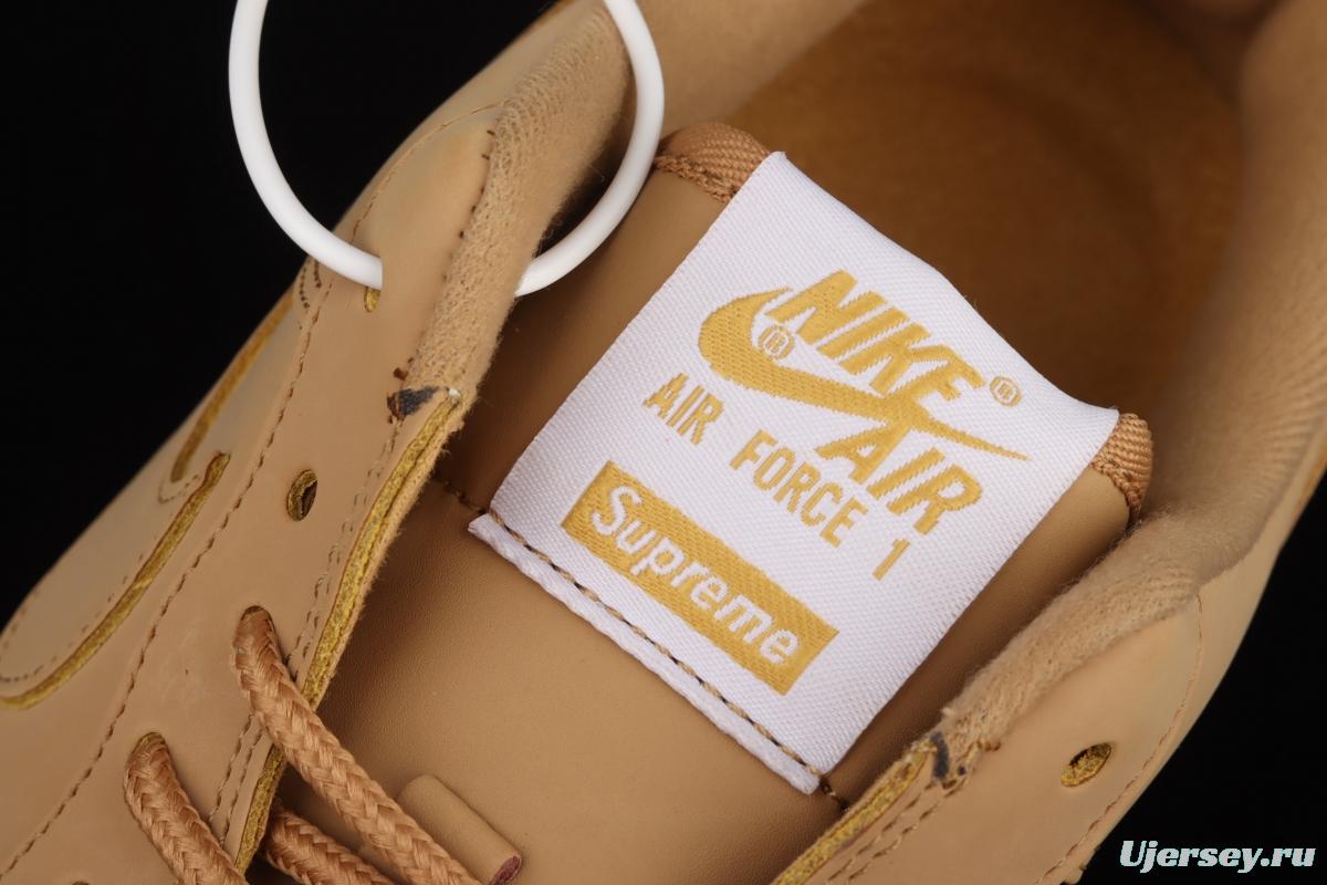 Supreme x NIKE Air Force 1 Low AF1 co-branded wheat color low-top casual board shoes DN1555-200