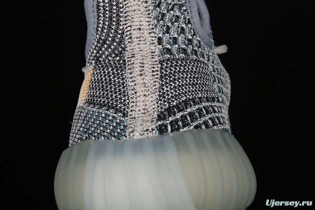 Adidas Yeezy 350 Boost V2 Ash Blue GY7657 Darth Coconut 350 second generation hollowed-out water wash tannin color BASF Boost original